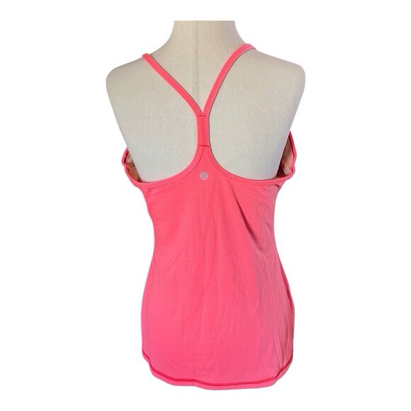 Lululemon Athletica Womens Power Y Back Tank Top PINK Stripes Size 6-8 Or S-M - Picture 5 of 10